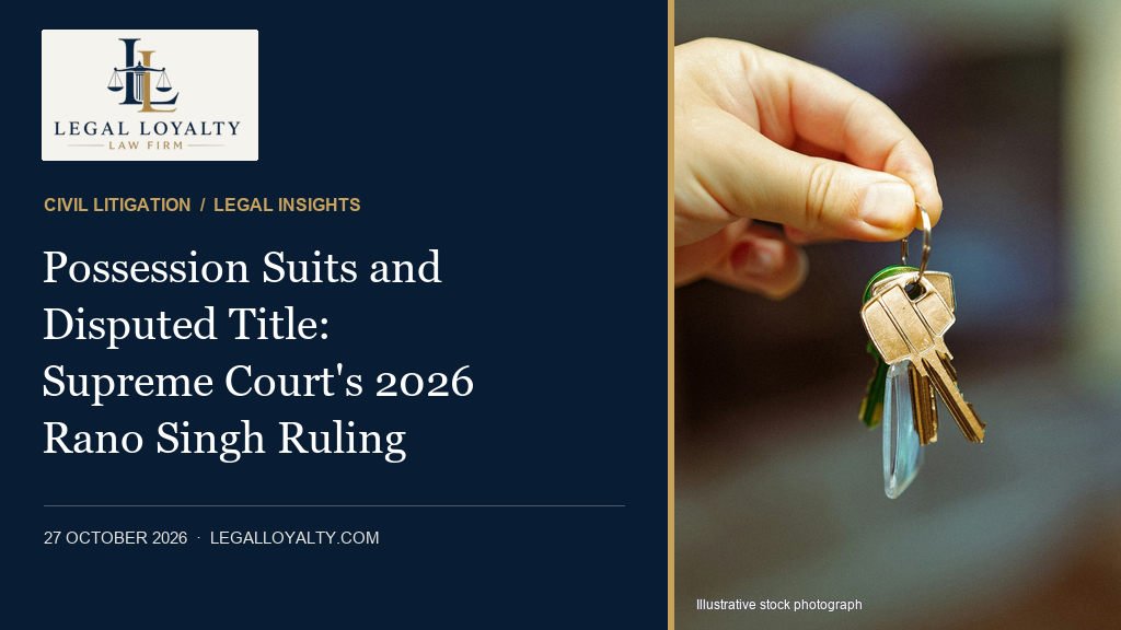 Possession Suits and Disputed Title: Supreme Court's 2026 Rano Singh Ruling